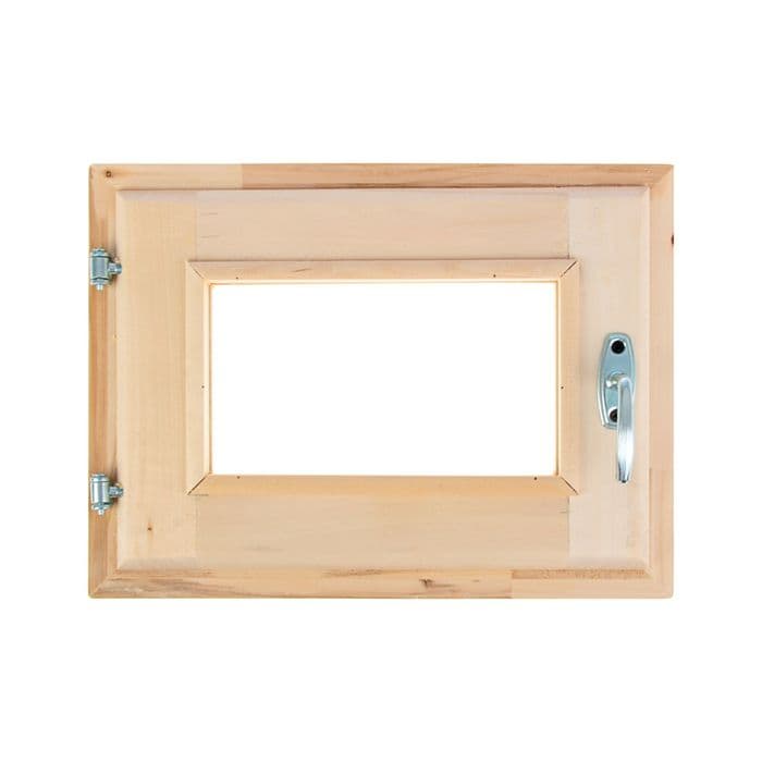 Окно в баню, деревянное, 40×30 см, липа, двойное стекло, «Добропаровъ»