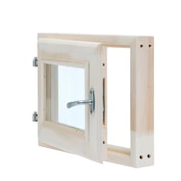 Окно в баню, деревянное, 40×30 см, липа, двойное стекло, «Добропаровъ»