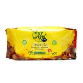Влажные салфетки Aura Tropic Cocktail, освежающие, МИКС, 60 шт.