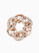 Зажим для платка «Звенья», с жемчужиной, белый в золоте