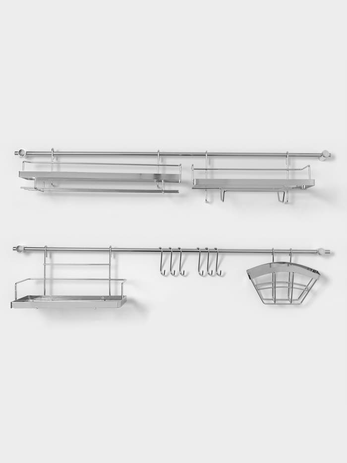Рейлинговая система для кухни Доляна, базовый набор, 16 предметов