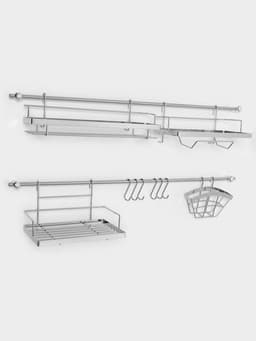 Рейлинговая система для кухни Доляна, базовый набор, 16 предметов
