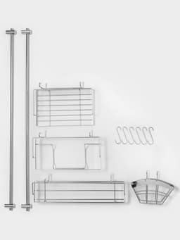 Рейлинговая система для кухни Доляна, базовый набор, 16 предметов