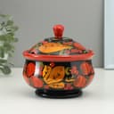 Сахарница дерево хохлома «Большая», 15×10 см