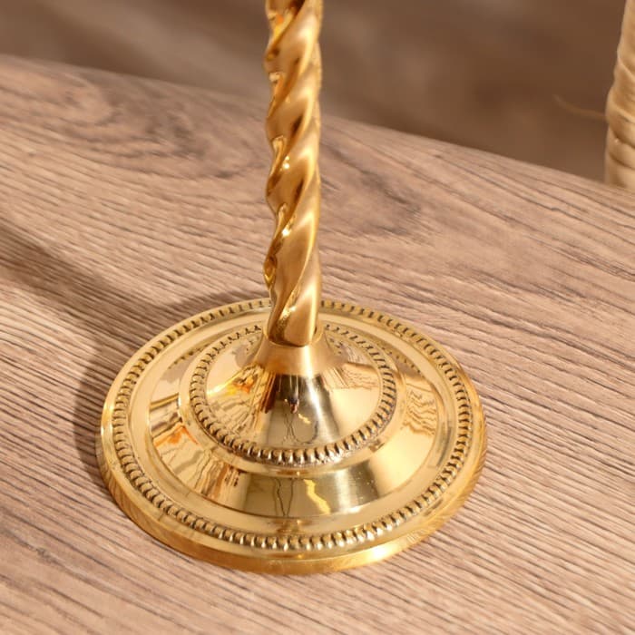 Подсвечник на 1 свечу «Волли», 22.5×9×9 см, латунь