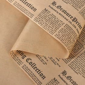 Бумага упаковочная крафт «Газета», чёрный, 0.7×10 м, 70 г/м²