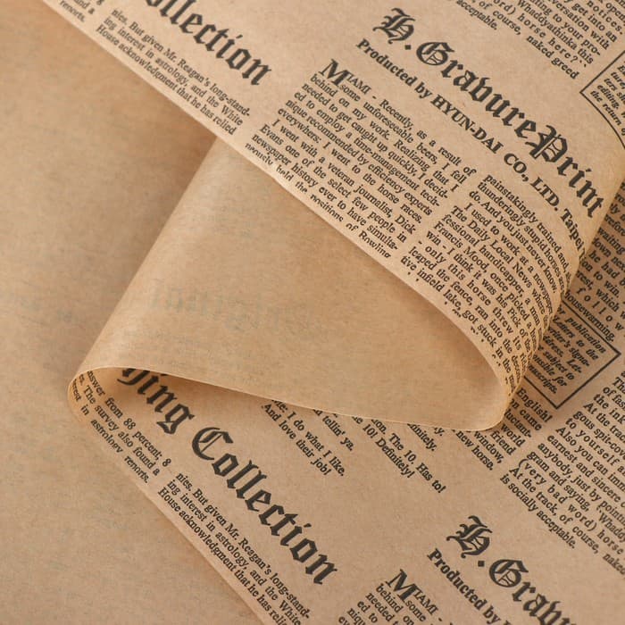 Бумага упаковочная крафт «Газета», чёрный, 0.7×10 м, 70 г/м²