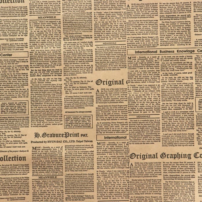 Бумага упаковочная крафт «Газета», чёрный, 0.7×10 м, 70 г/м²