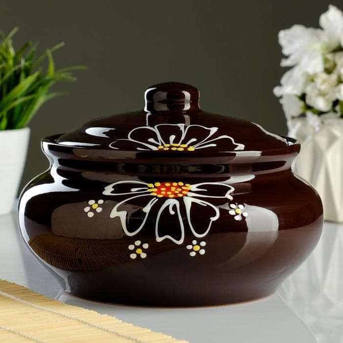 Пельменница Псковский гончар, керамика, 1.8 л, 15×20.8 см, коричневая