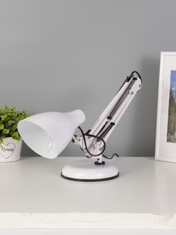 Лампа настольная Е27 60 Вт «Валли» белая шарнирная 43×21×14.5 см RISALUX