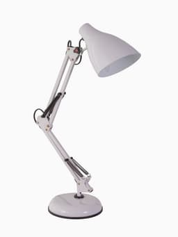 Лампа настольная Е27 60 Вт «Валли» белая шарнирная 43×21×14.5 см RISALUX