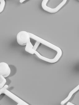 Крючок для штор, роликовый, 25×11 мм, фасовка 20 шт., белый