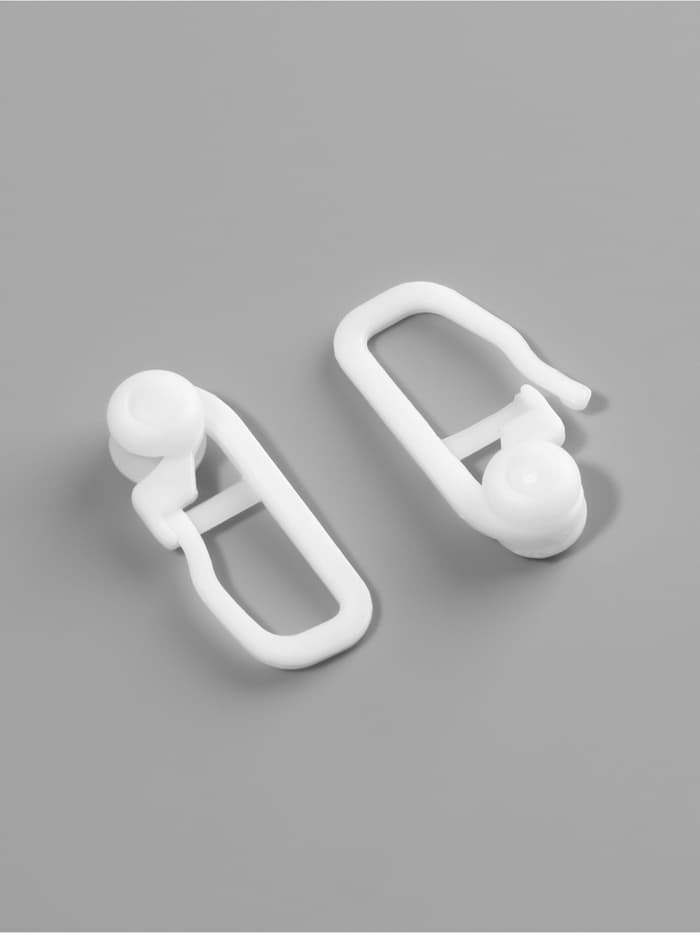 Крючок для штор, роликовый, 25×11 мм, фасовка 20 шт., белый