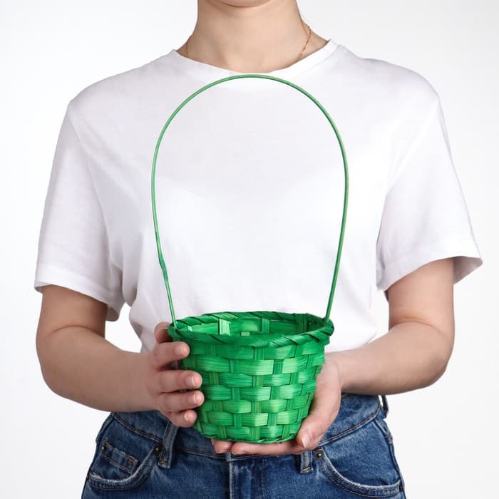 Корзина плетёная, бамбук, Fiji, зелёный