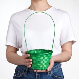 Корзина плетёная, бамбук, Fiji, зелёный