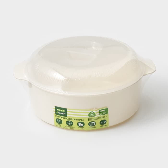 Кастрюля для СВЧ-печи Полимербыт, 2.1 л, пластик, МИКС