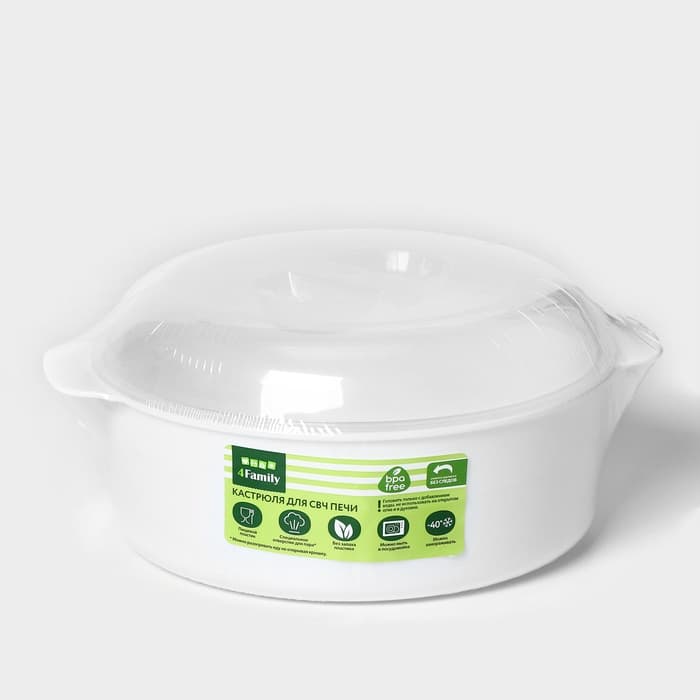 Кастрюля для СВЧ-печи Полимербыт, 2.1 л, пластик, МИКС