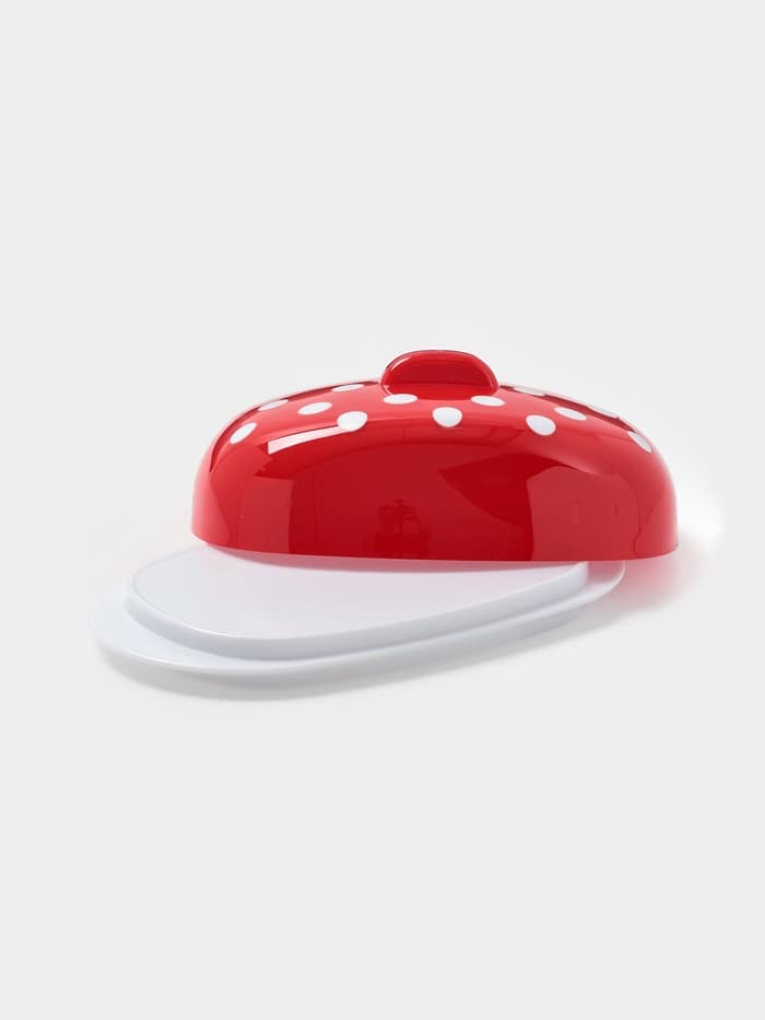 Маслёнка BEROSSI Marusya, 19×11×7 см, пластик, красная