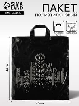Пакет «Биг сити», полиэтиленовый с петлевой ручкой, 44×40 см, 43 мкм