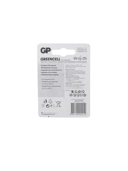 Батарейка солевая GP Greencell Extra Heavy Duty, 6F22-1BL, 9 В, крона, блистер, 1 шт.