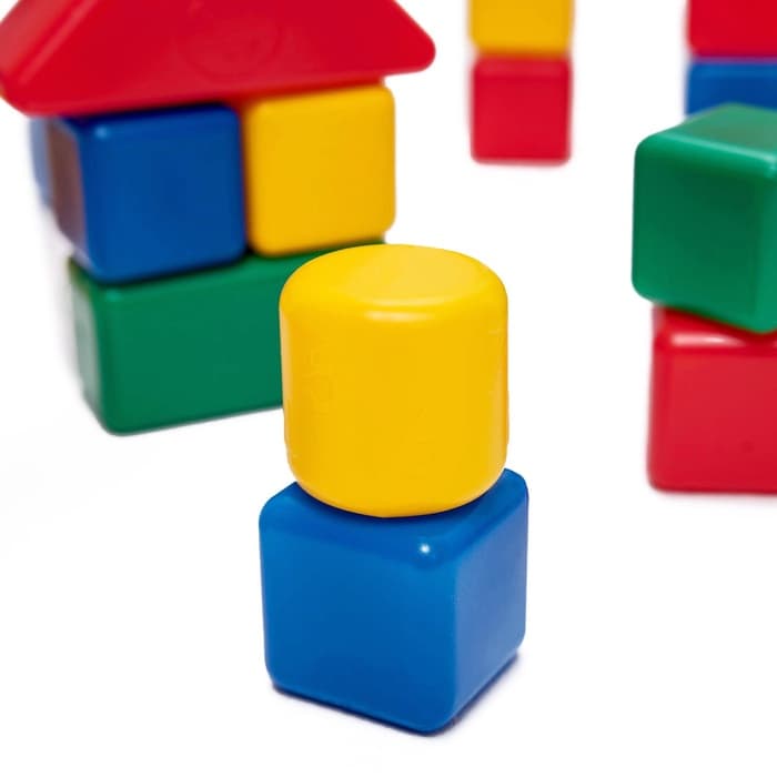 Кубики детские, пластиковые, цветные, 60 штук, 4×4 см