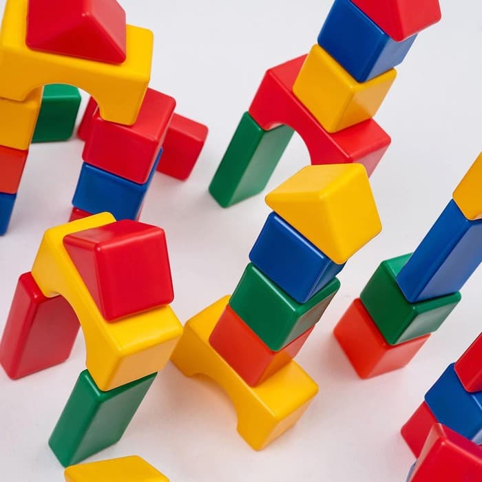 Кубики детские, пластиковые, цветные, 21 штука, 6×6 см