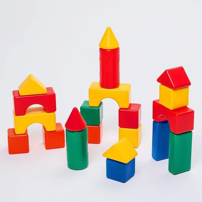 Кубики детские, пластиковые, цветные, 21 штука, 6×6 см