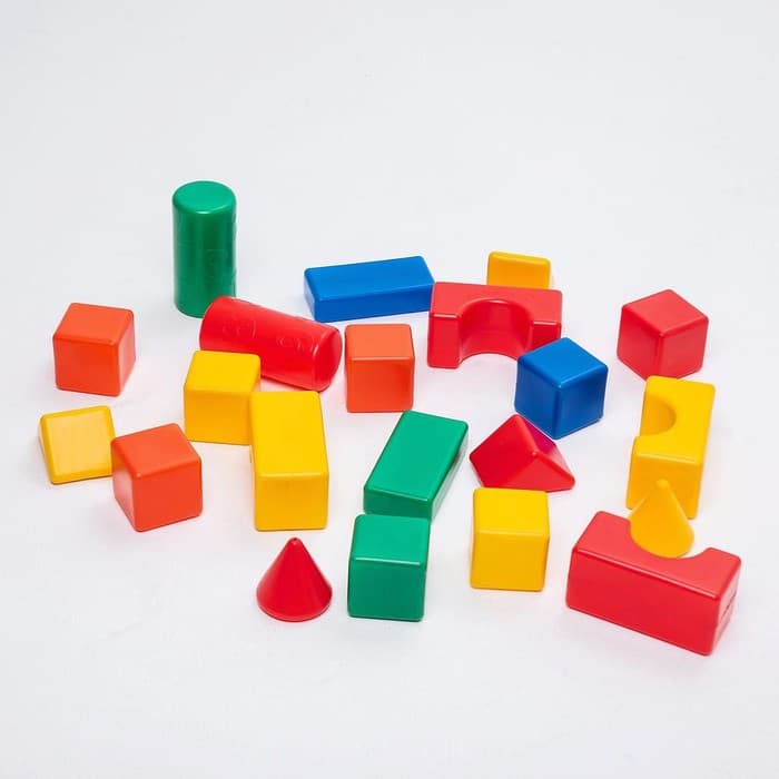 Кубики детские, пластиковые, цветные, 21 штука, 6×6 см