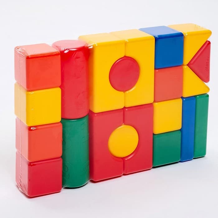 Кубики детские, пластиковые, цветные, 21 штука, 6×6 см