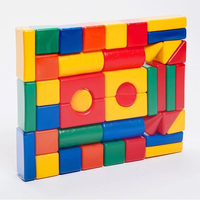 Кубики детские, пластиковые, цветные, 41 штука, 6×6 см