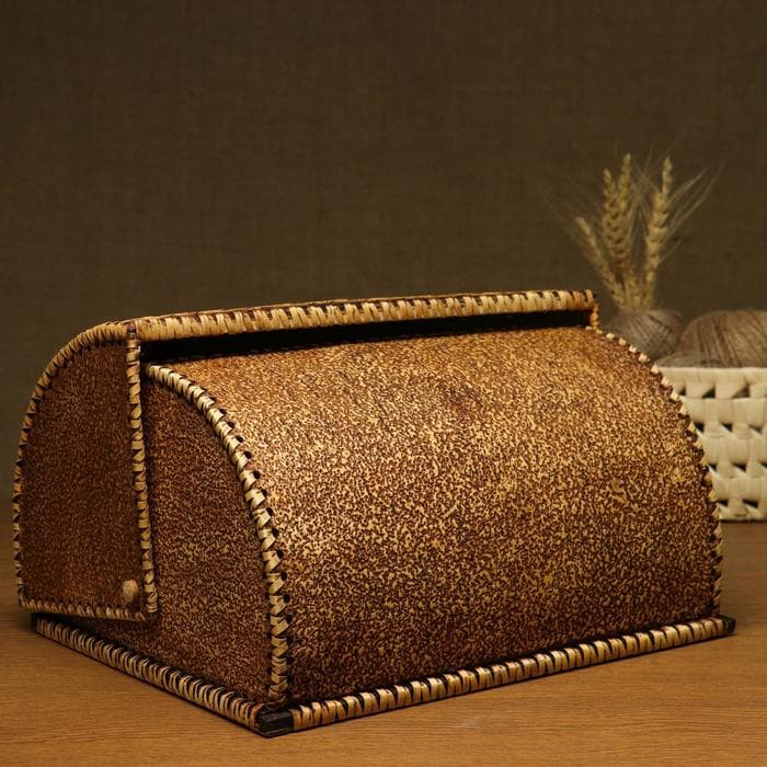 Хлебница с крышкой «Лилии», 32×25×19 см, береста