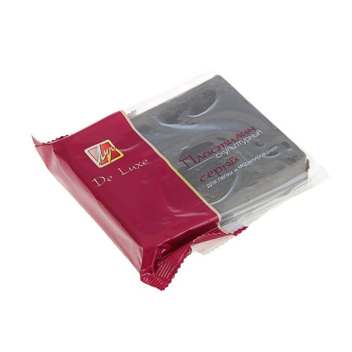 Пластилин скульптурный «Луч. De Luxe», 300 г, серый