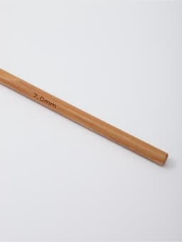 Крючок для вязания, бамбуковый, d=7 мм, 15 см