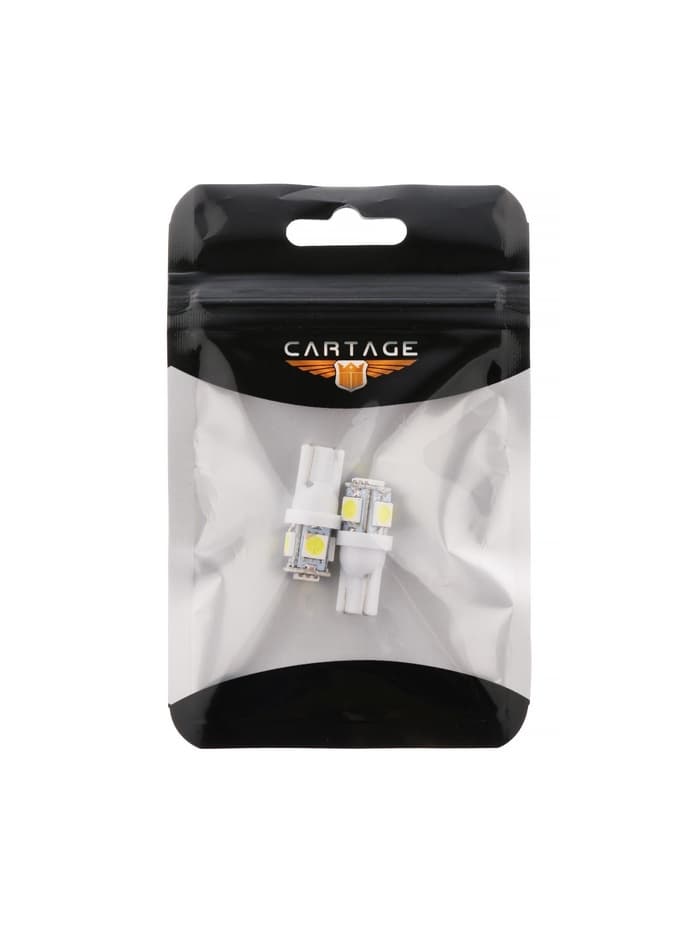 Светодиодная лампа для автомобиля Cartage, T10 W5W, 12 В, 5 SMD-5050, набор 2 шт.