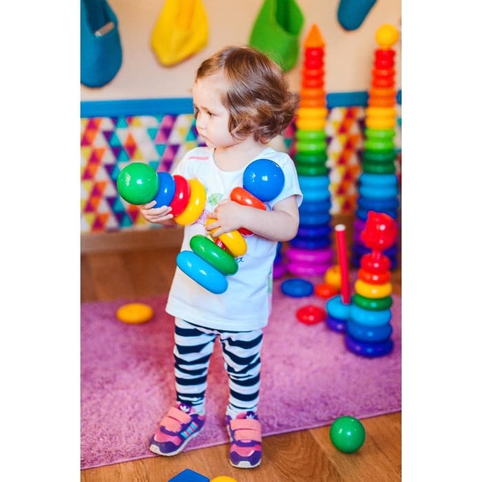 Пирамидка детская, 5 колец с шаром