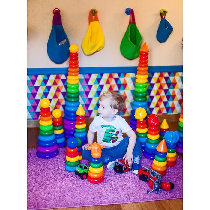 Пирамидка детская, 5 колец с шаром