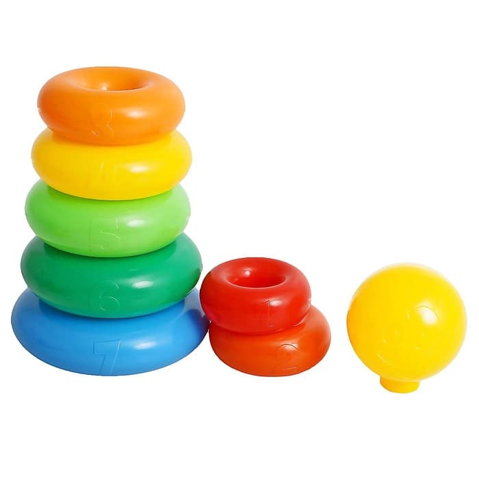 Пирамидка детская большая «Гигант», пластик, 20 колец с шаром, 87 см