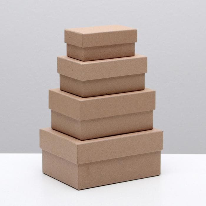 Набор коробок 4 в 1 «Крафт однотонный», 15×11×7 - 9×5×4 см