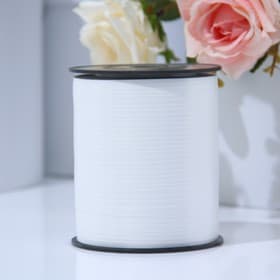 Лента упаковочная для декора, подарков и шаров, белая, 0.5 см × 500 м