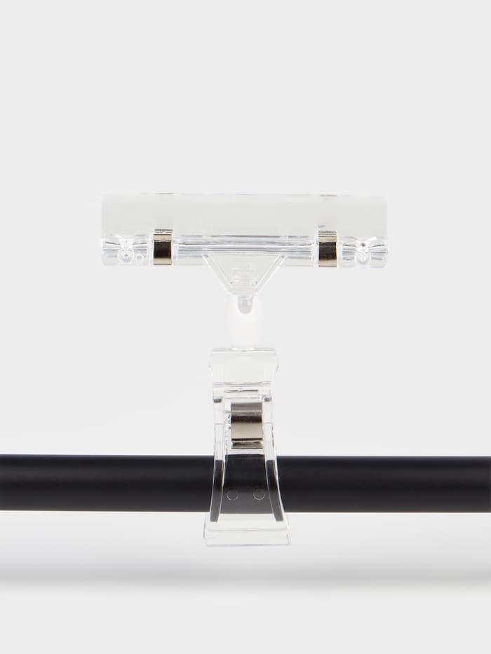 Ценникодержатель с зажимом, d=2 см, 8×2.7×10.6 см, прозрачный