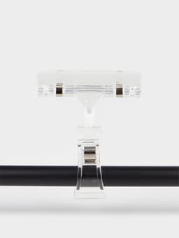 Ценникодержатель с зажимом, d=2 см, 8×2.7×10.6 см, прозрачный