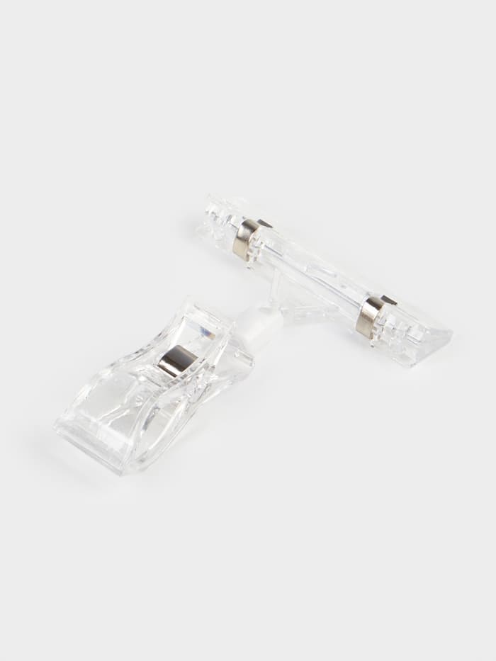 Ценникодержатель с зажимом, d=2 см, 8×2.7×10.6 см, прозрачный