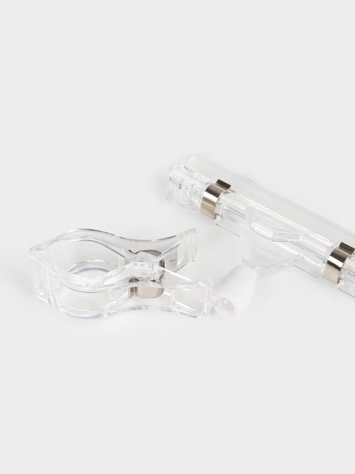 Ценникодержатель с зажимом, d=2 см, 8×2.7×10.6 см, прозрачный