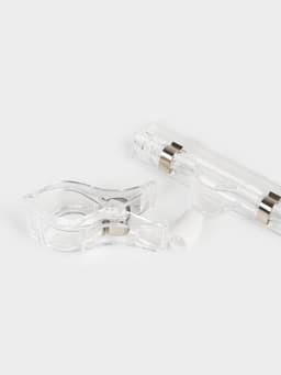 Ценникодержатель с зажимом, d=2 см, 8×2.7×10.6 см, прозрачный