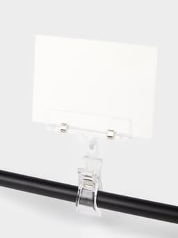 Ценникодержатель с зажимом, d=2 см, 8×2.7×10.6 см, прозрачный