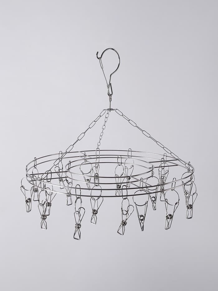 Вертушка торговая, 20 прищепок, d=36 см, цвет хром