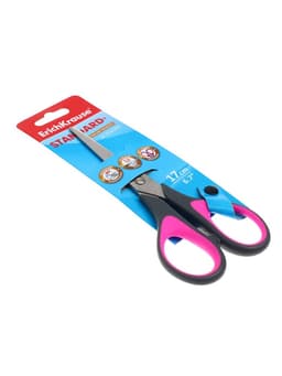 Ножницы ErichKrause Standard+, 17 см, с улучшенной двойной заточкой, ручки с противоскользящими резиновыми вставками, МИКС