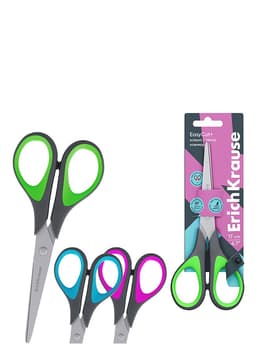Ножницы ErichKrause Standard+, 17 см, с улучшенной двойной заточкой, ручки с противоскользящими резиновыми вставками, МИКС