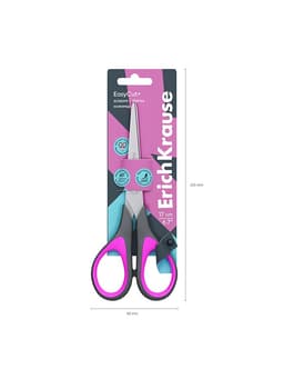 Ножницы ErichKrause Standard+, 17 см, с улучшенной двойной заточкой, ручки с противоскользящими резиновыми вставками, МИКС