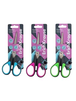 Ножницы ErichKrause Standard+, 17 см, с улучшенной двойной заточкой, ручки с противоскользящими резиновыми вставками, МИКС